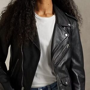 Wilson's Leather Black Cropped Moto Biker Jacket